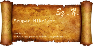 Szuper Nikolett névjegykártya